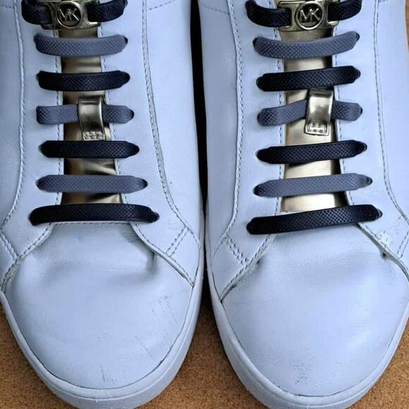 Michael Kors Genuine Leather Sneaker w/ No-Tie Elastic Shoelaces Accents - Picture 10 of 11